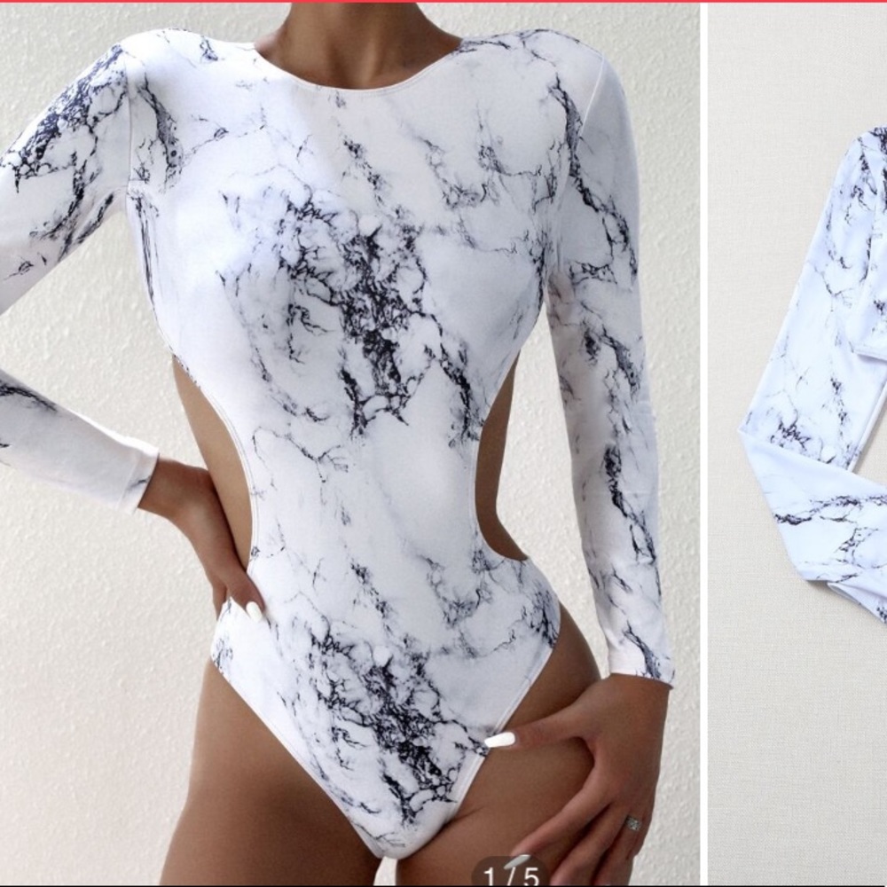 SHEIN Marble One Piece Swimsuit